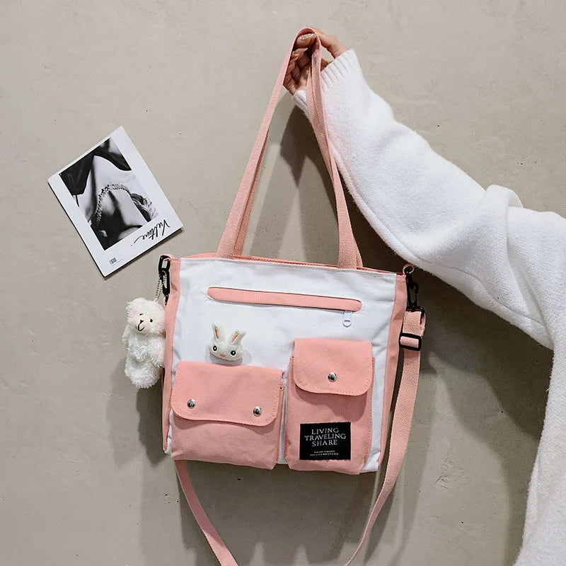 Large-capacity canvas bag Harajuku women handbag