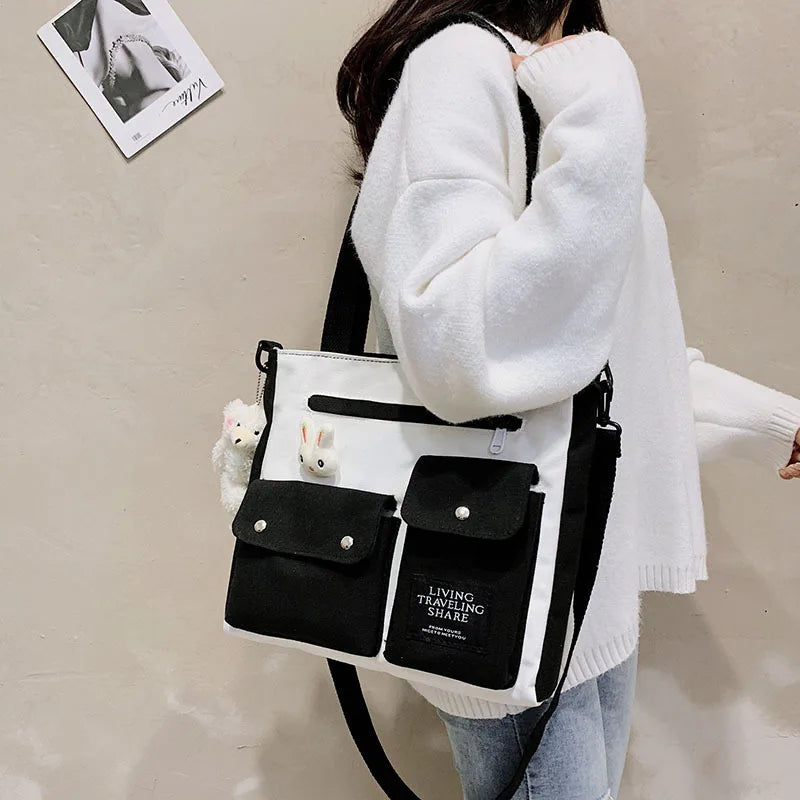 Large-capacity canvas bag Harajuku women handbag