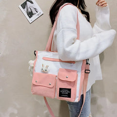 Large-capacity canvas bag Harajuku women handbag