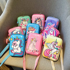 Cartoon Rainbow Pony Mobile Phone Bag Baby Unicorn Shoulder Messenger
