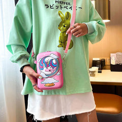 Cartoon Rainbow Pony Mobile Phone Bag Baby Unicorn Shoulder Messenger