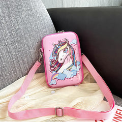 Cartoon Rainbow Pony Mobile Phone Bag Baby Unicorn Shoulder Messenger