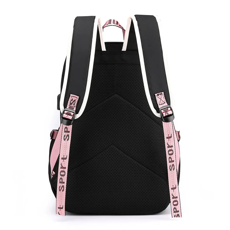 Pink Waterproof School Backpack for Girls Kids Book Bag