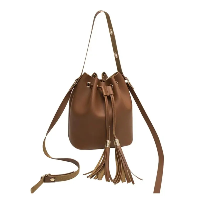 Tassel Bucket Shoulder Bag Women's Crossbody Purse