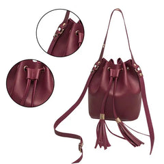 Tassel Bucket Shoulder Bag Women's Crossbody Purse
