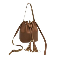 Tassel Bucket Shoulder Bag Women's Crossbody Purse