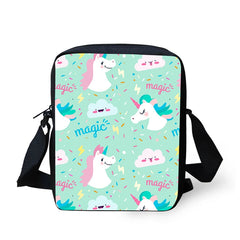 Girls' Unicorn Print Crossbody Bag, Small Messenger Shoulder Bag
