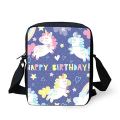 Girls' Unicorn Print Crossbody Bag, Small Messenger Shoulder Bag
