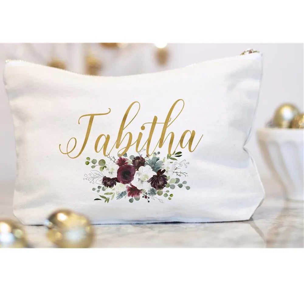 Floral Blush Make Up Bag Bridal Shower Mother of Bride Gift