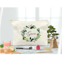 Floral Geometric Makeup Bag Bridal Shower Cosmetic Wash Bag