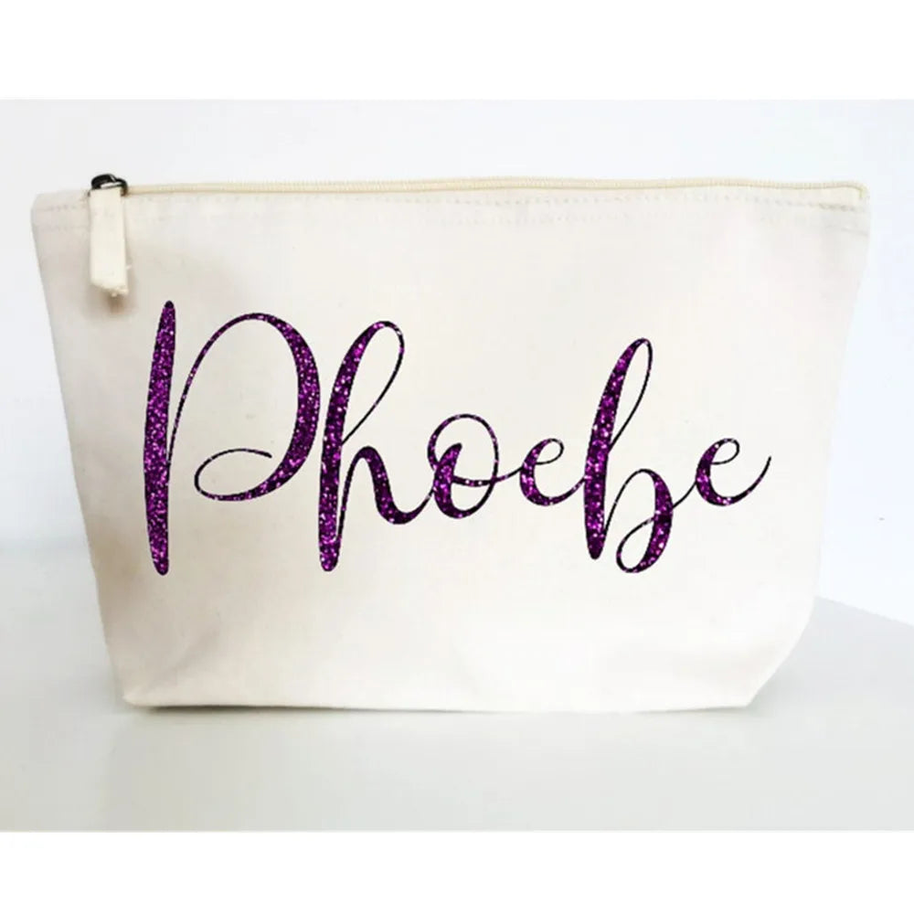 Glitter Make Up Bag Bridal Shower Cosmetic Trip Wash Bag Birthday Gift
