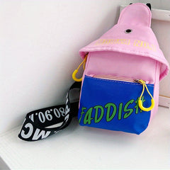 Casual Block Letter Graphic Print Sling Bag for Boys Girls Teens
