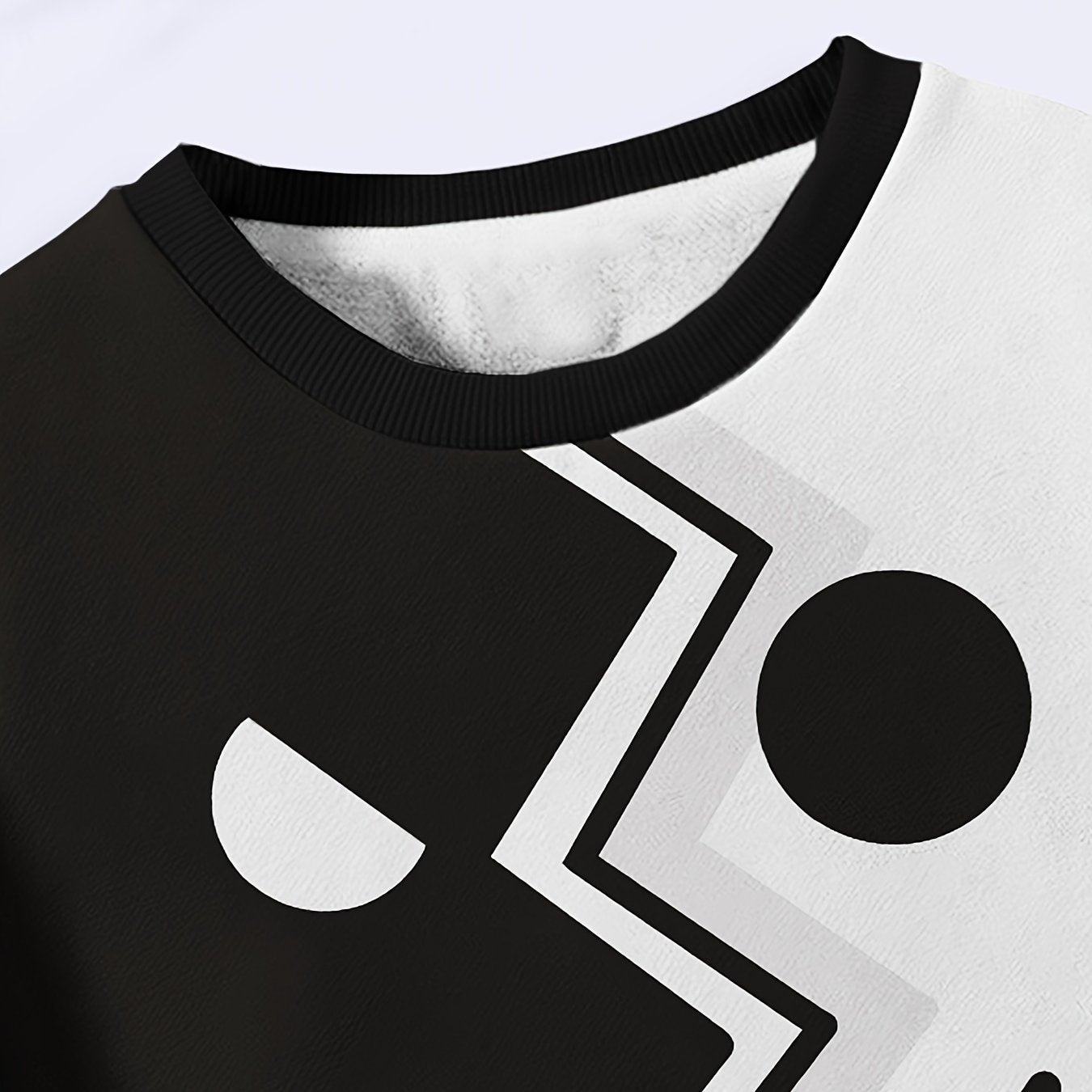 Splicing Face Pattern Crew Neck Sweatshirt for Girls Boys