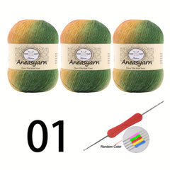 3pcs 100g Rainbow Yarn 3 0 4 0 Double Crochet Fine Rainbow Line Yarn