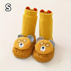 Baby Boy's Non-slip Winter Bear Doll Plush Socks