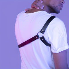 Men's PU Leather Shoulder Strap Body Belt for Daily Wear Party Costume
