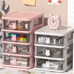 Rabbit Layer Plastic Desktop Storage Drawer Box - Durable Storage Rack