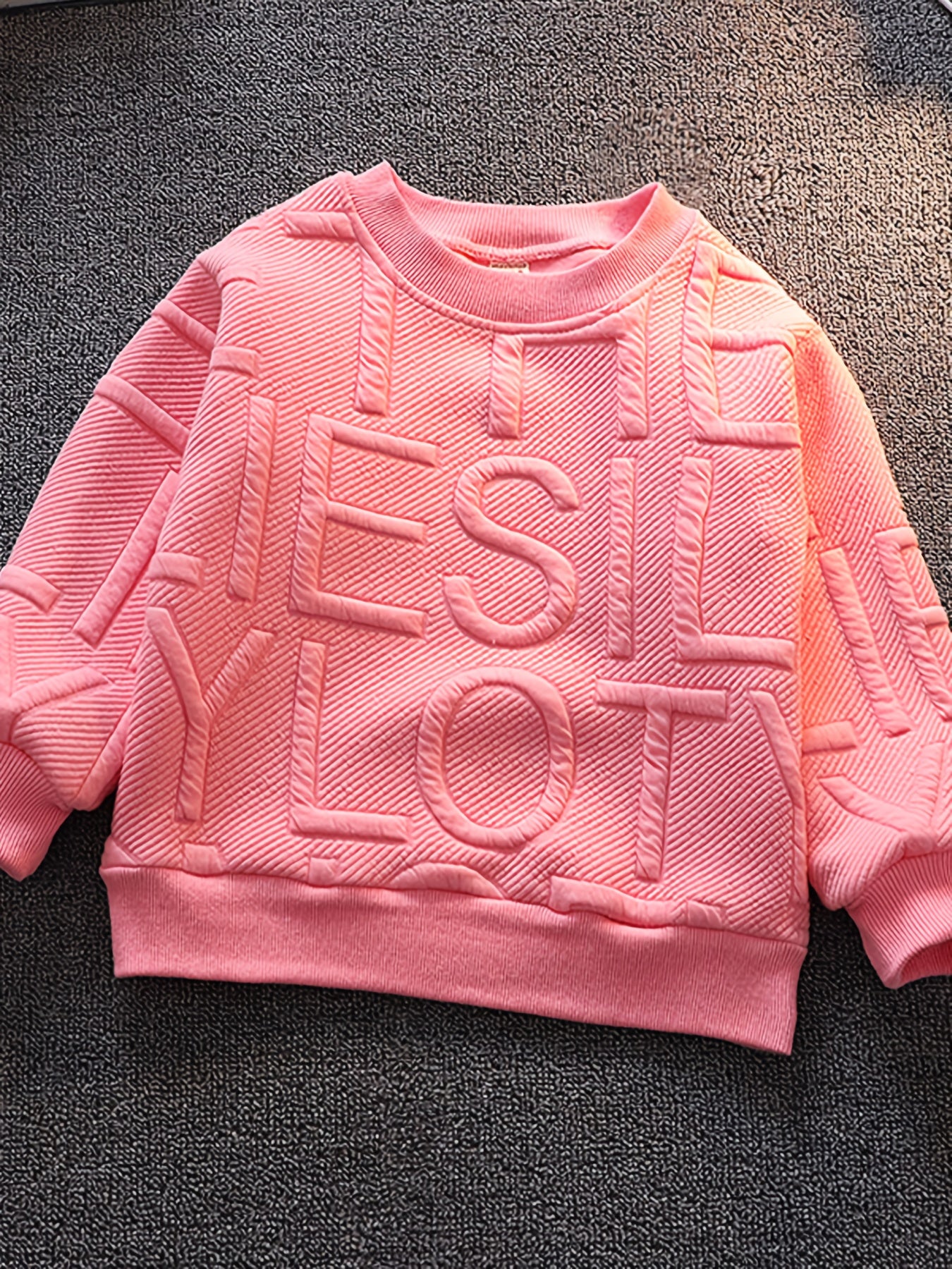 Boys Textured Pullover Crew Neck Sweatshirt