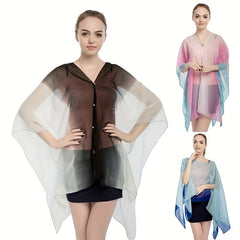 Gradient Chiffon Large Shawl Boho Loose Pullover Shawl