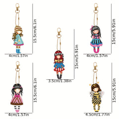 Girl Keychain Cartoon Animal Diamond Mosaic Backpack Pendant Kit