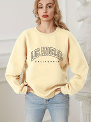 LA Letter Print Sweatshirt Crew Neck for Women
