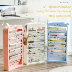 Movable Classroom Bookshelf Desk for Student Learning
