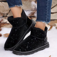 Women's Letter Patched Snow Boots - Lightweight & Comfy