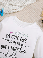 Long Sleeve I M Print Bodysuit for Baby Boys & Girls