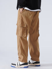 Men's Casual Drawstring Cargo Pants for Spring/Fall