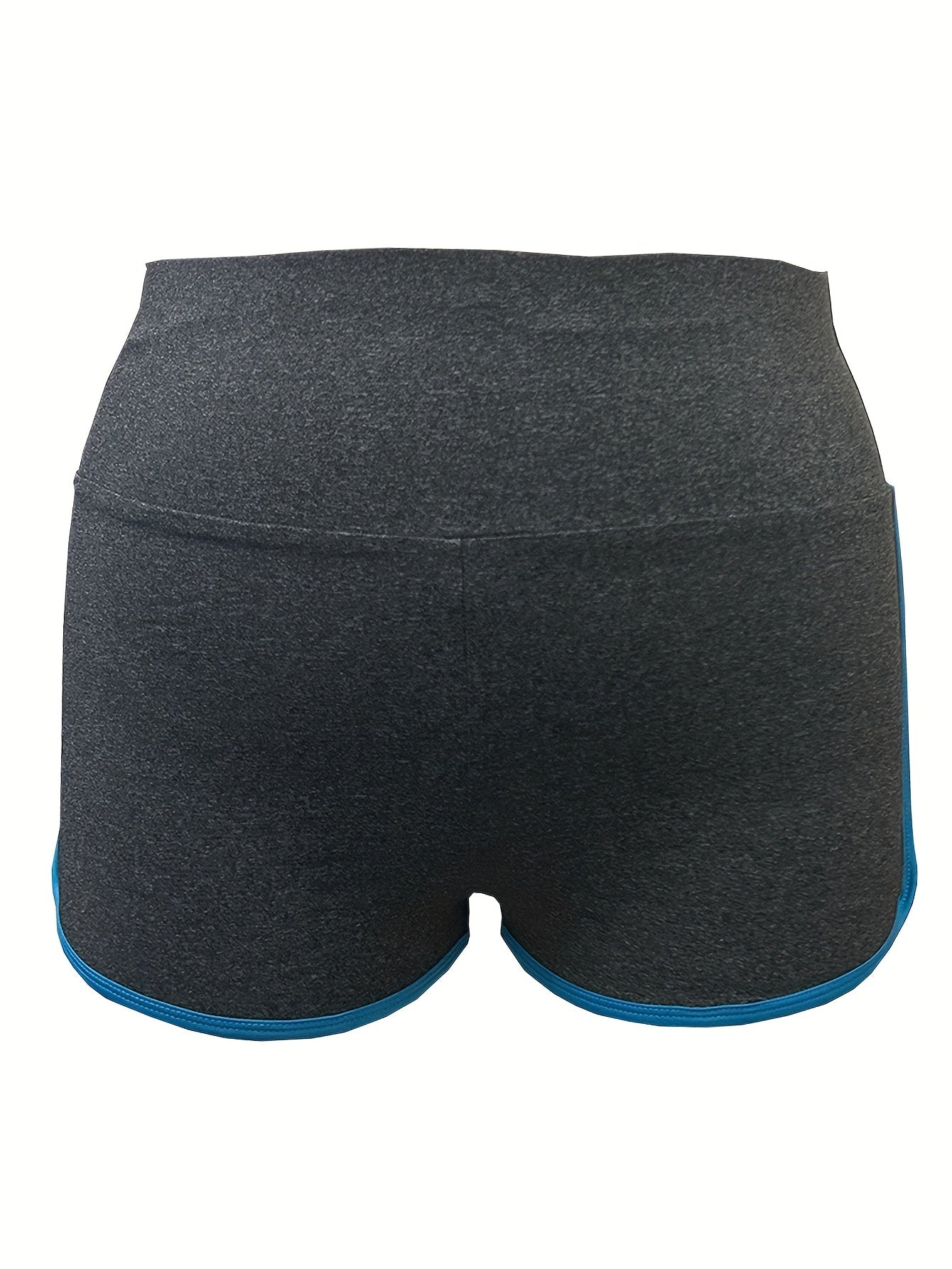 Ruched Slogan Print High Waist Athletic Shorts