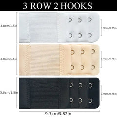 3 Pcs Hook Bra Extenders Adjustable Bra Band Women's Lingerie Accessories