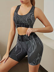 Stylish Printed Yoga Shorts for Slim Fitting Workouts