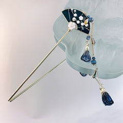Vintage Tassel Hairpin Chinese Style Fan Hairpin Women Girls Casual