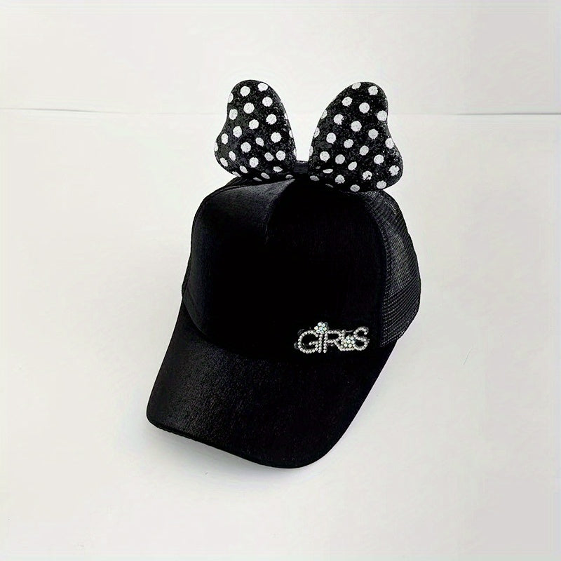 Girls' Mesh Baseball Cap Bowknot Sun Hat