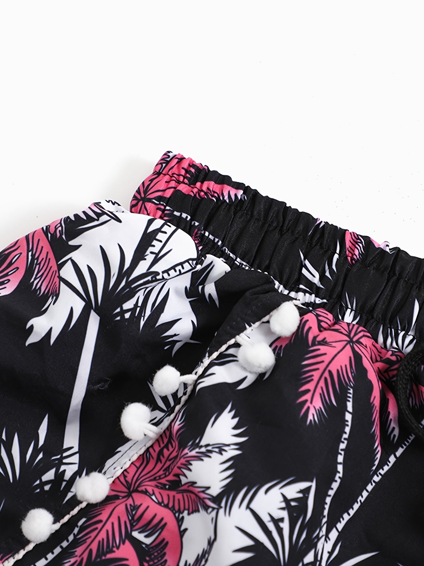 Coconut Tree Print Bow Knot Front Plus Size Vacay Shorts Women's Plus