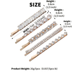 Crystal Hair Pins Metal Rhinestone Bobby Pins Sparkly Glitter Hair Clips