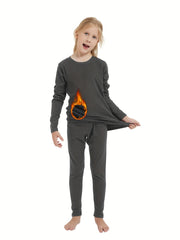 HOPLYNN 2 Packs Warm Outfits Pullover Solid Leggings Boys Girls Sports Kids