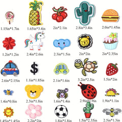 80pcs Cartoon Embroidery Patches Stickers DIY Clothing Accessories
