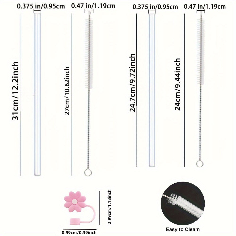 7pcs Cup Accessories Set for 40oz Cup - Reusable Straws, Cleaning Brush
