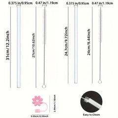 7pcs Cup Accessories Set for 40oz Cup - Reusable Straws, Cleaning Brush