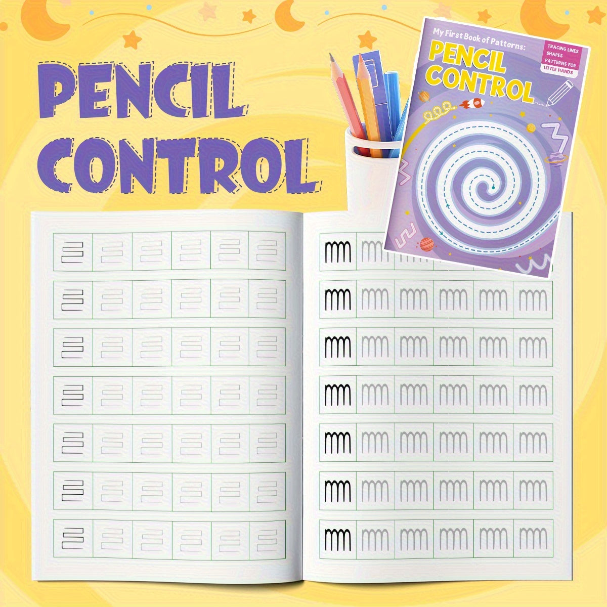 Pen Control Workbook Kids 5 7 Alphabet Numbers Shapes Tracing Practice