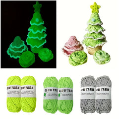 2pcs Glow In Dark Yarn Polyester Luminous Soft Perfect DIY Knitting Crocheting