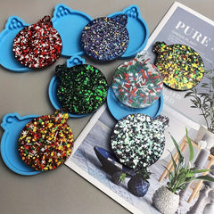 4pcs Christmas Resin Silicone Mold Ornaments Round Pendant Epoxy Resin Mold
