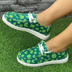 Women's Clover Flat Anti Slip Skateboard Shoes Lightweight Walking Shoes