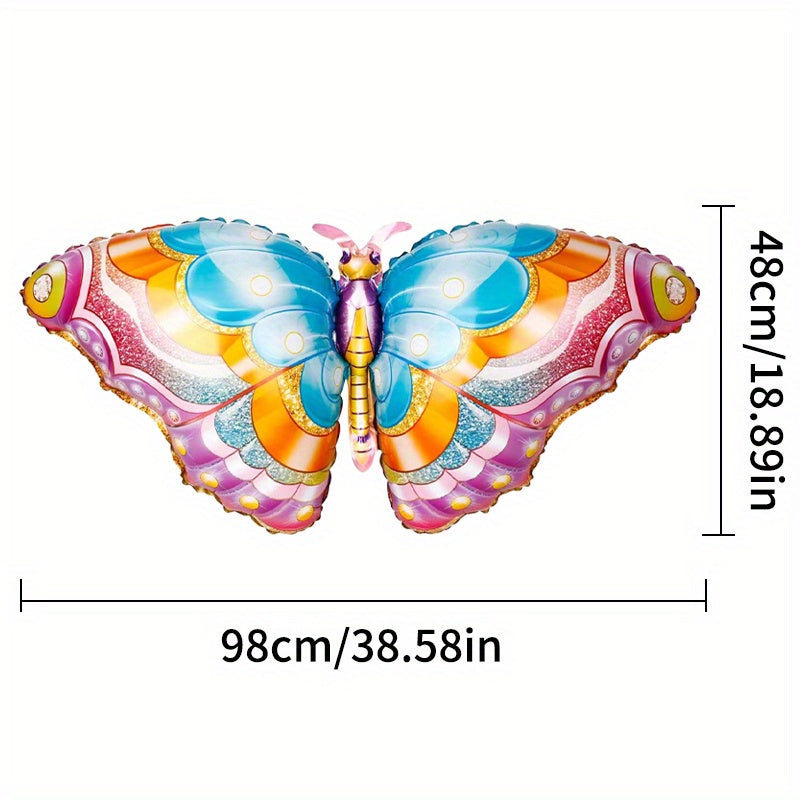 2pcs Butterfly Side Flying Butterfly Foil Balloon for Kids Party Decor