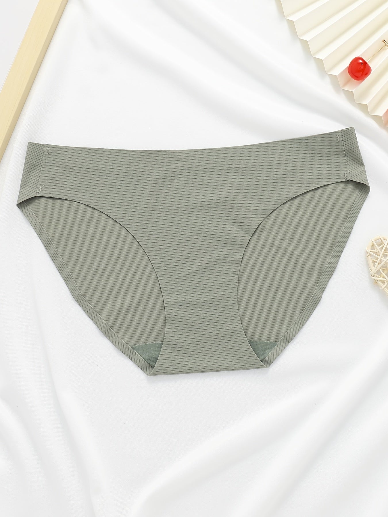 6 Pcs Seamless Hipster Bikini Panties Solid Medium Stretch Women's Underwear
