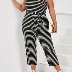 High Waist Cami Jumpsuit With Belt Women's Plus