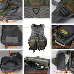 Breathable Pocket Fishing Vest Removable Oxford Fabric