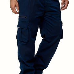 Men's Pocket Cargo Pants Straight Leg Drawstring Joggers