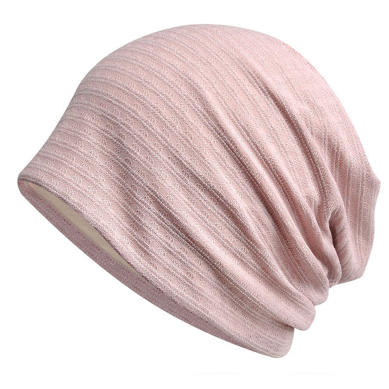 Slouchy Chemo Sleep Beanie Hat Elastic Cap with Geometric Pattern